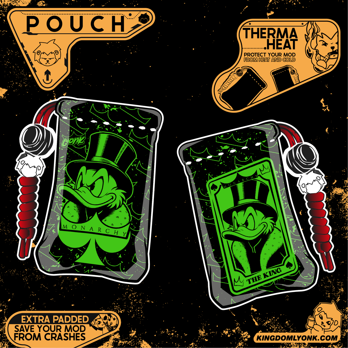 MONARCHY - POUCH - Duck Card Toxic Green