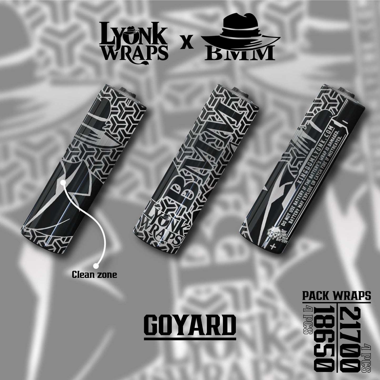 Pack Goyard Black And Clear 18650/21700