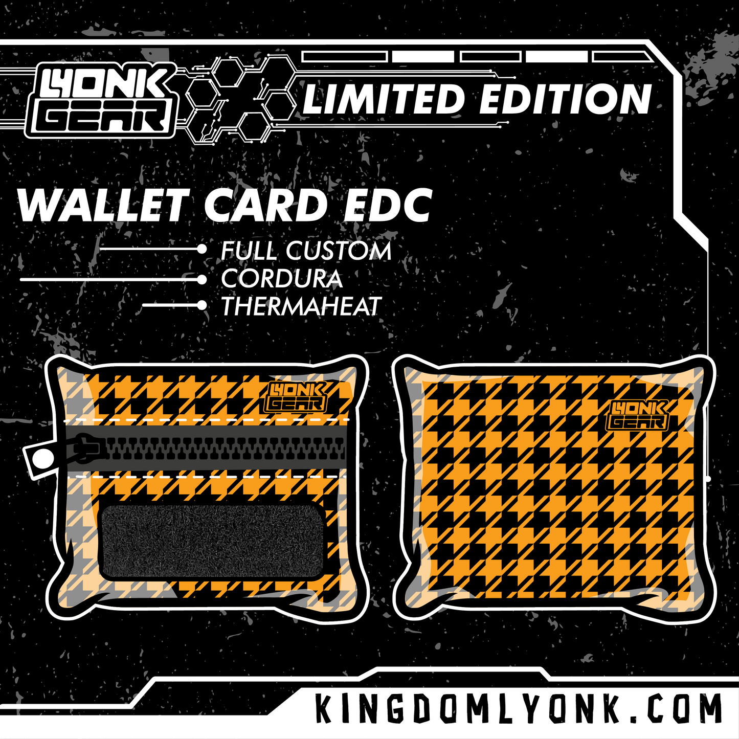Wallet Card - Houndstooth - Orange Stardust