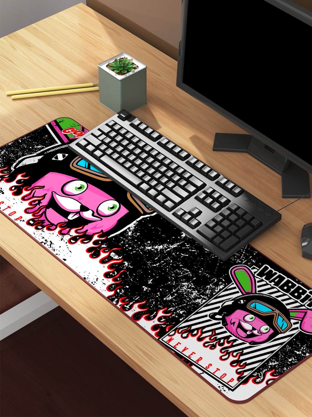 BUILDMAT - Never Stop Flames Black And White