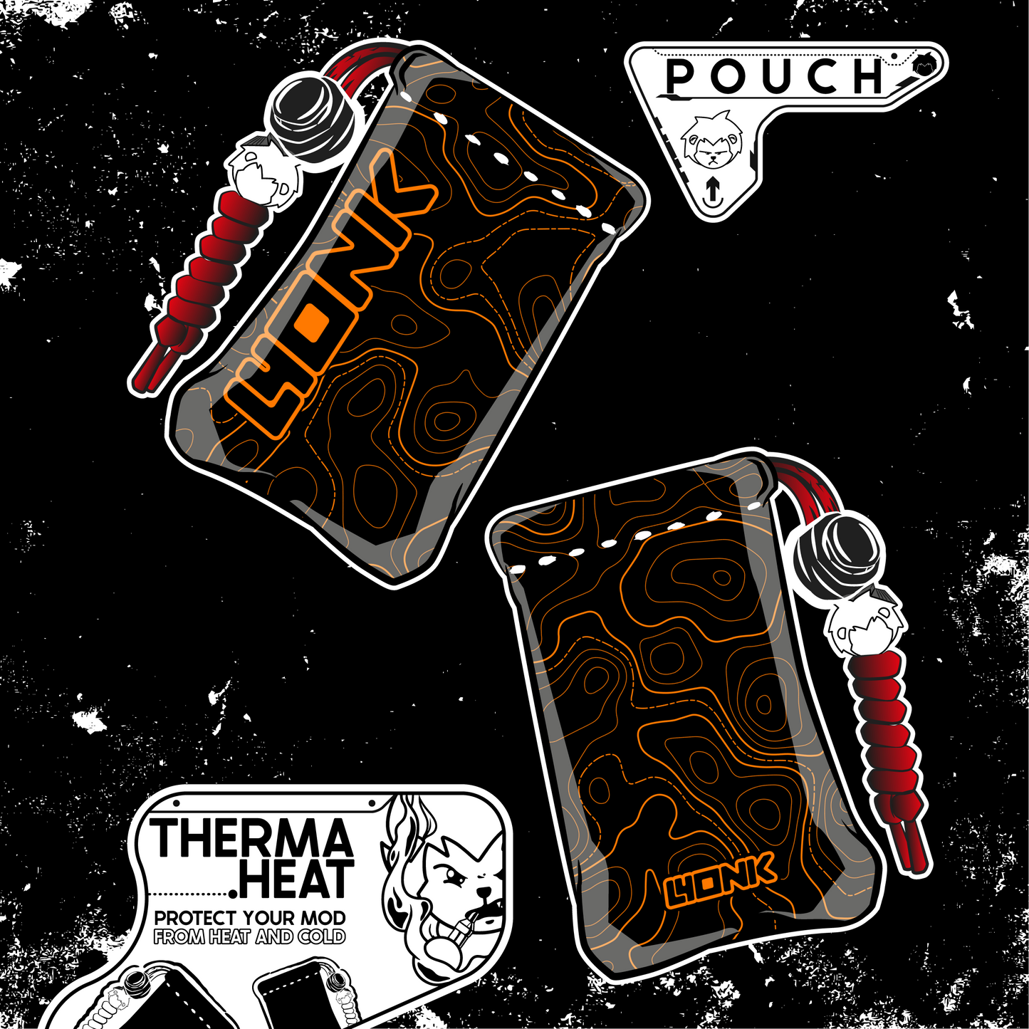 POUCH - ORANGE TOPO