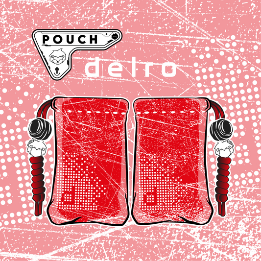 Delro - Pouch - Red Bits Grunge White