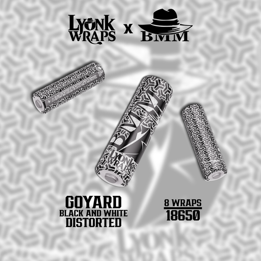 Goyard Black and White Distorted / 8 wraps in the package