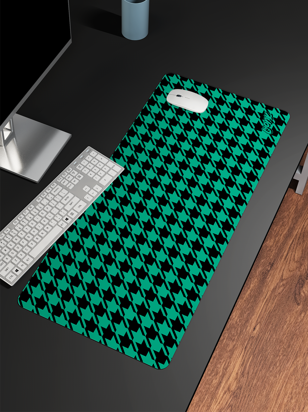 Buildmat - Houndstooth - Green Stardust