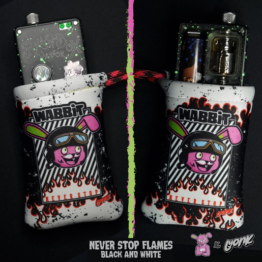 Pouch - Never Stop Flames Black and White