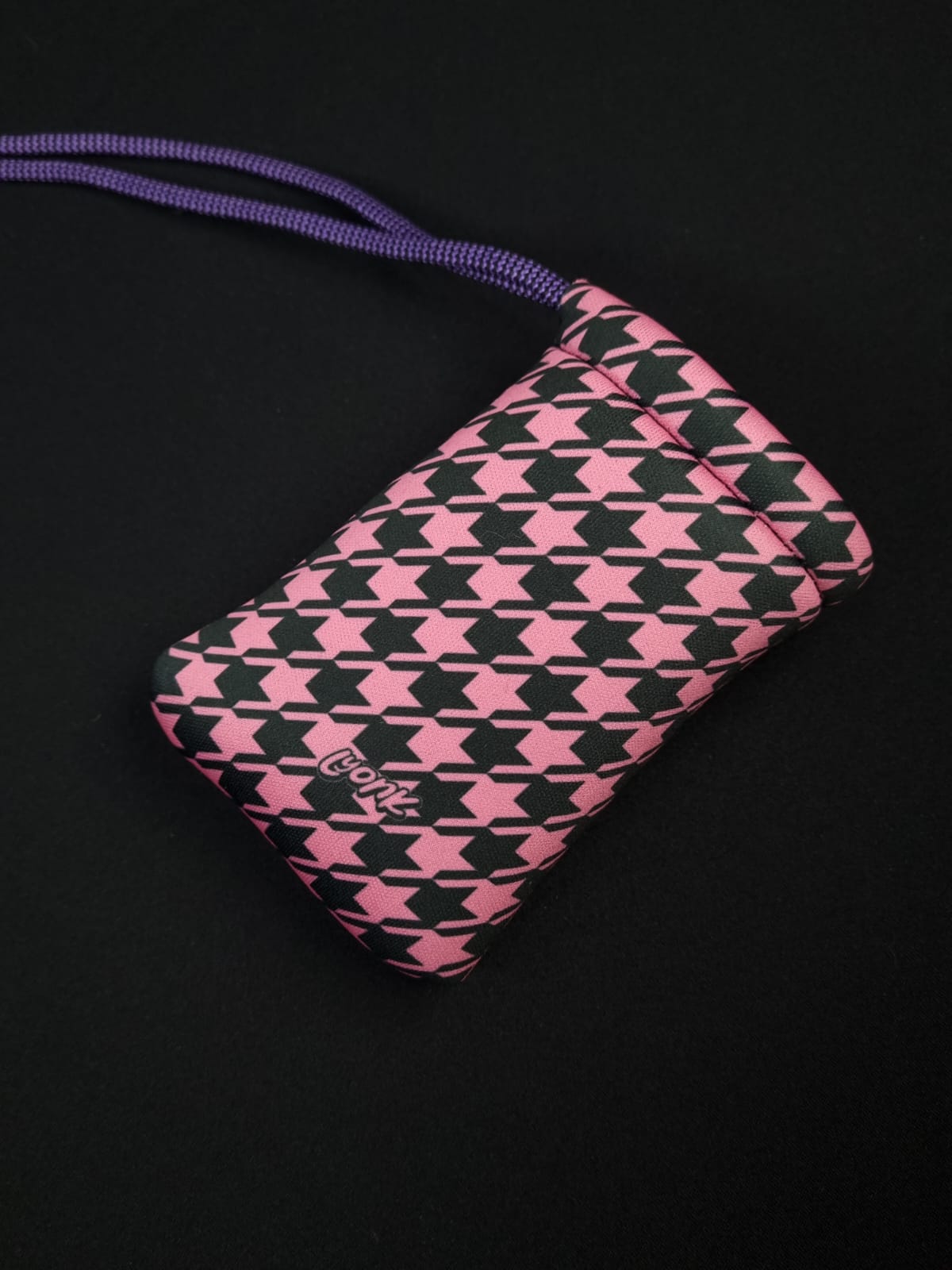 Pouch - Houndstooth - Rose Stardust