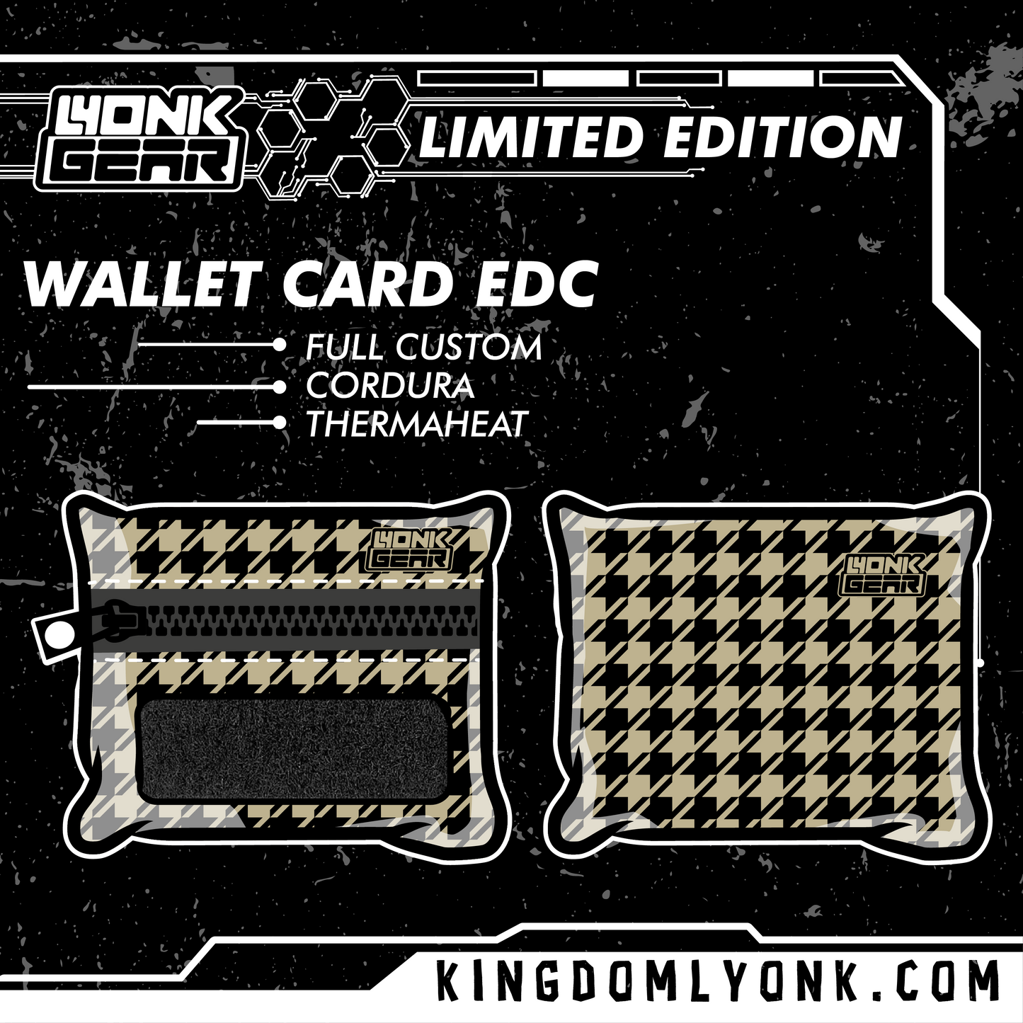 Wallet Card - Houndstooth - Sand Stardust