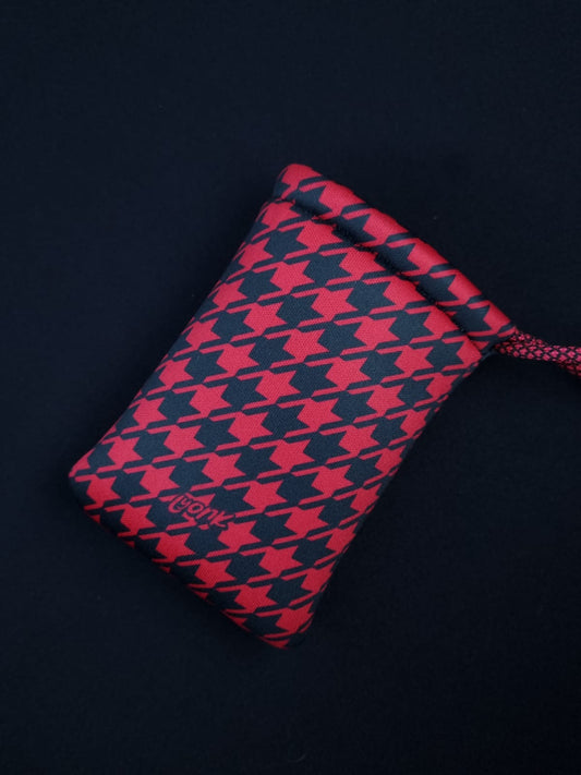 Pouch - Houndstooth - Red Stardust