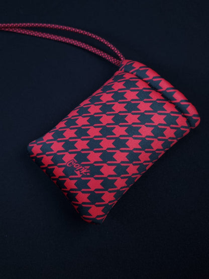 Pouch - Houndstooth - Red Stardust