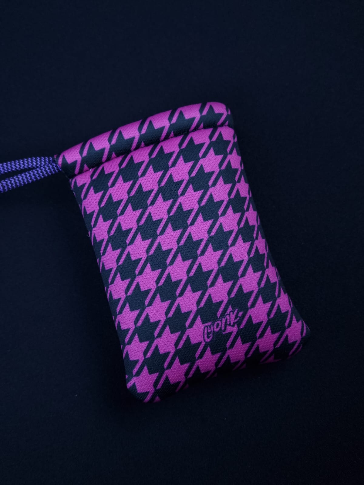 Pouch - Houndstooth - Pink Stardust