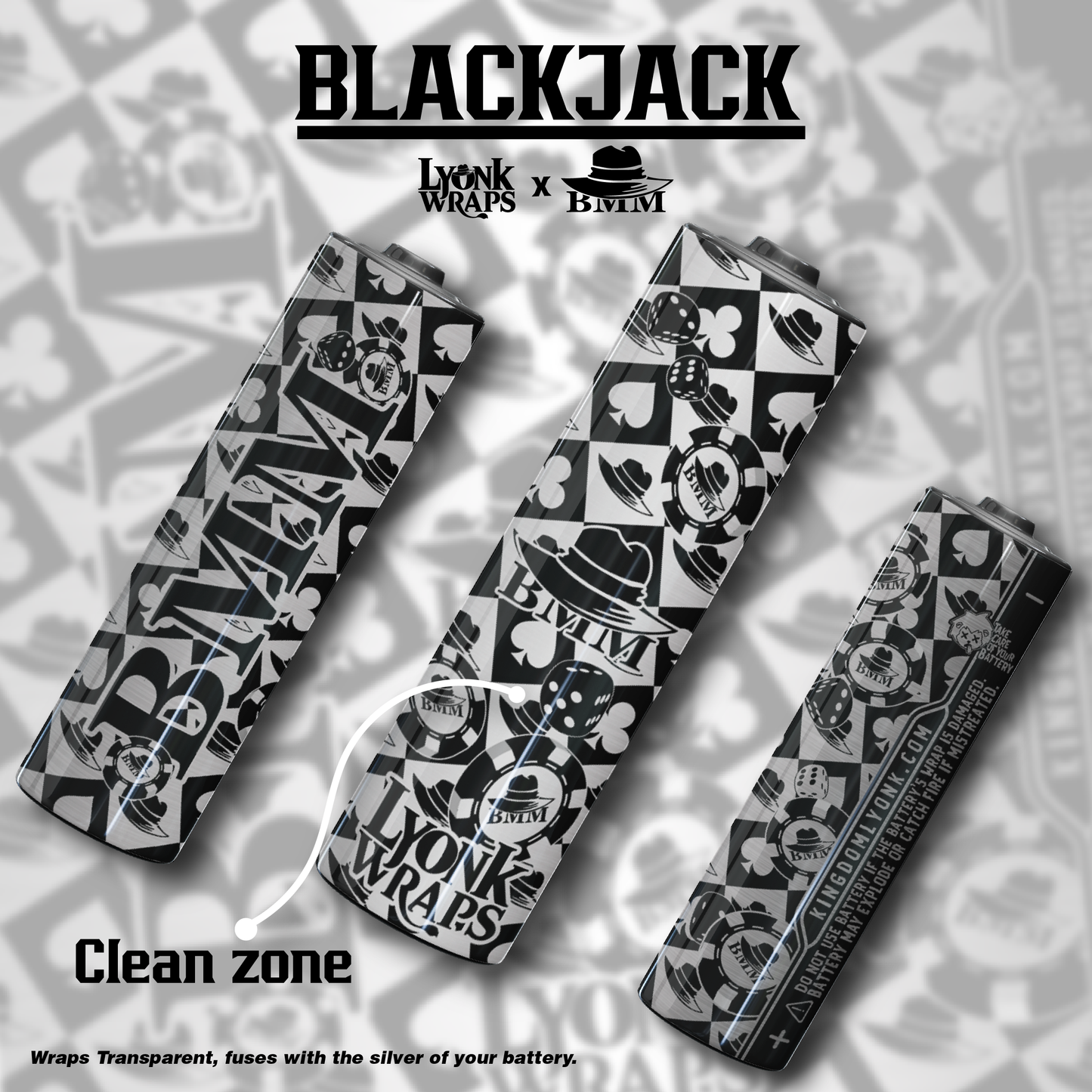 Pack Black Jack 18650 / 8 wraps in the package